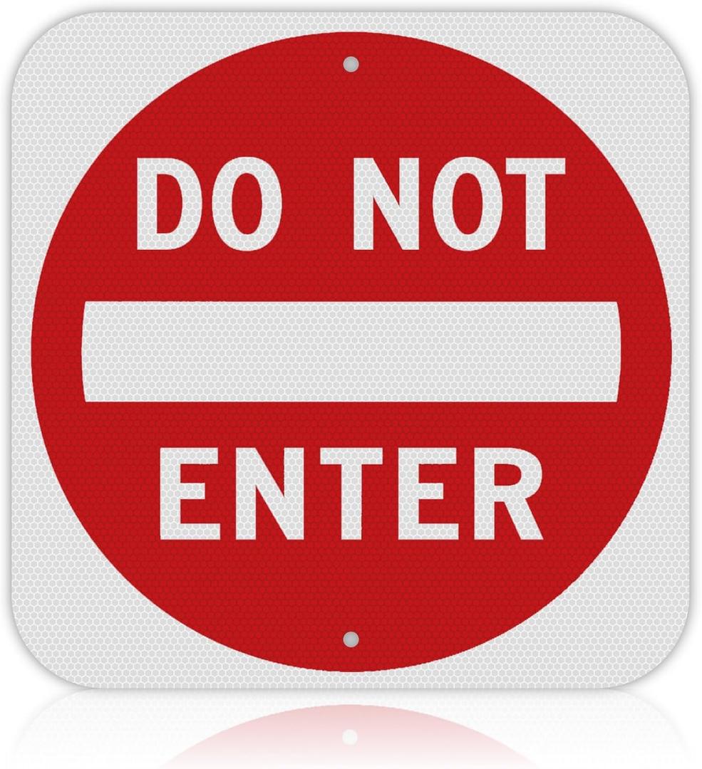 Olanzu Do Not Enter Sign 18x18  60 Mil Heavy-Duty Aluminum, Rust-Free Weatherproof Signage for Roads & Private Property  High Visibility Do Not Enter Signs Outdoor for Traffic & Safety Warning