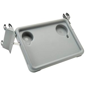 Lumex Folding Walker Tray with Cup Holders  Clip-On Walker Accessory, Tool-Free Installation, Grey