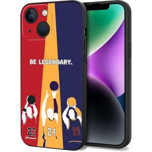 Basketball Legend Player Classic Pattern Designed for iPhone 14 Case, Compatible with iPhone 14 Case 6.1 inch, Soft Silicone Protective Cover, Anti-Scratch Shockproof Phone Case for Men Boys