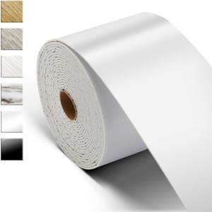 WAPANE Peel and Stick Wallpaper Border Bathroom Waterproof 393.7 in x 3.9 in Mirror Frame Border Sticker Self Adhesive Wall Edging Lines Foam Wall Base Moulding Trim for Home Decoration, White