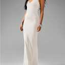 Floerns Women's Sleeveless Maxi Dress Halter Neck Backless Fishtail Hem Evening Bodycon Dresses (White, XS)