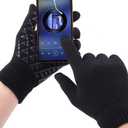 3-Pieces Winter Beanie Hat Scarf and Touch Screen Gloves Set Warm Knit Skull Cap for Men Women (black) (Blue)