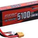 SUNPADOW 2S 7.4V Lipo Battery 5100mAh 70C Hard Case with XT60 Connector Rechargeable for RC Vehicles Car Truck Tank Buggy Truggy Racing Hobby