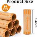 80 Pcs Preformed Quarter Rolls Wrappers, Quarter Coin Wrappers, Standard Size Quarter Wrappers for Bank, Home, or Business Use