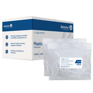 Dynarex LabChoice 13x100mm Plastic Tubes 2000 Count Clear Polystyrene (PS) Tubes for Scientific Research, Sample Storage, and Industrial Use Durable Lab Supplies
