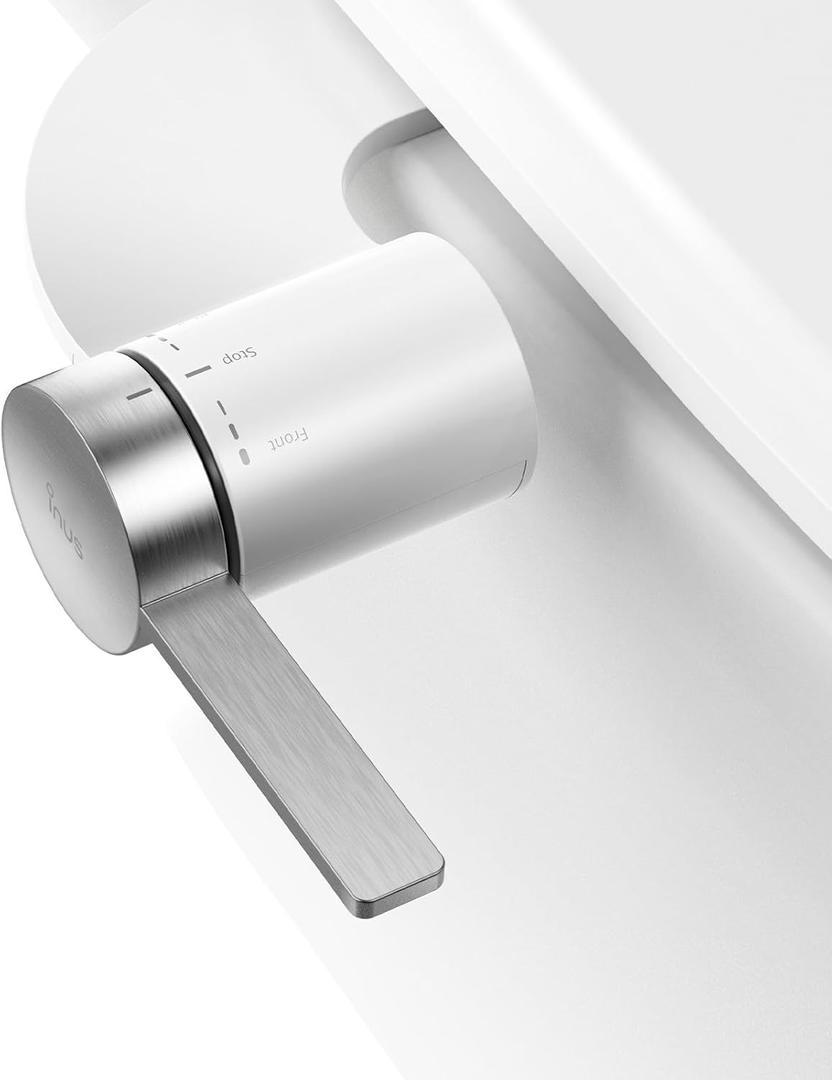 INUS Dual Nozzle Bidet Attachment for Existing Toilets Seat,Slim Non-Electric Bidet Toilet Seat Attachment with Easy-to-Hold Design Control-Stainless Steel Color (Silver)