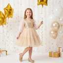 Furdeour Girls Dress Shoes Mary Jane Wedding Flower Bridesmaids Heels Glitter Princess Shoes for Kids Toddler