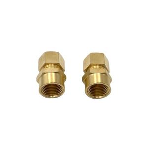 2 Pcs 1/2" FNPT x 5/8" Tube OD Brass Pipe Fitting Adapters, 5/8 Inch OD to 1/2 Inch Female NPT Compression Fitting for Oil, Gas, and Non-potable Waters