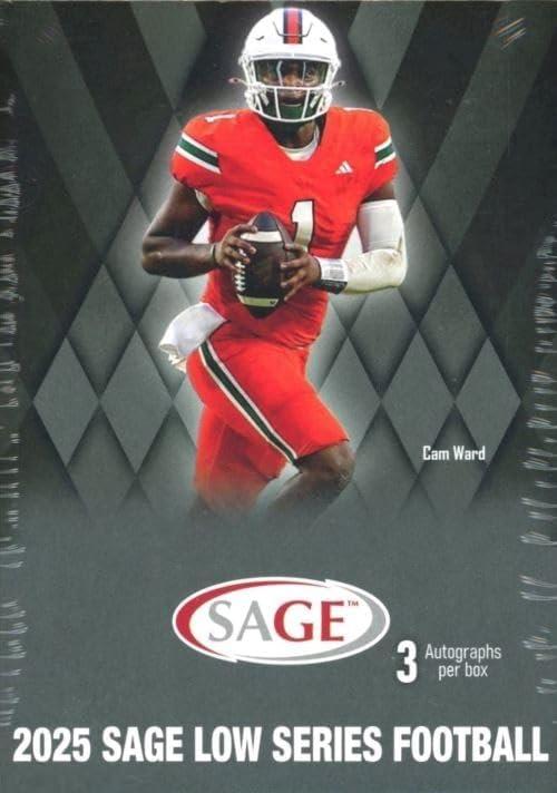 Sage 2025 Low Series Football, 3 Autographs Per Box, 60 Total cards