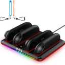 Charging Dock for 2025 Nintendo Switch 2 JoyCon Controller, Fast Charging Station for Joy-Con 2 Controllers, Magnetic & Weighted Base, LED Indicators, with USB-C Cable and 2 Wirst Strap