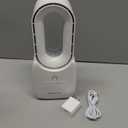 let'me Desk Fan, Portable Bladeless Fan 11.8 inch Small Personal Cooling Fan with 5 Colors Touch Control LED Light, Quiet Table Fan for Office, Home, Bedroom (WHITE)