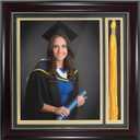 GraduationMall Graduation Photo Shadow Box Frame with Tassel Holder for 8x10 Pictures,Real Glass,Black Over Gold Double Mat,Wall & Tabletop Design