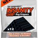 12 Pcs Rug Grips for Hardwood Floors, Tile, Cement & More - Thin Corner Carpet Pad That is Removable - Glueless Nano Gel Triangle Shaped Carpet Tape & Floor Tape for Area Rugs