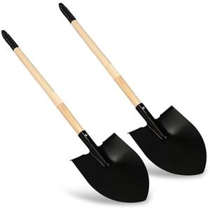 Kids Beach Shovels for Digging Sand, Garden Tools for Kids 3-10, Outdoor Gardening Toys Gifts for Boys Girls, 28“ Long, Metal Spade, 2PACK