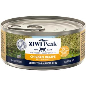 ZIWI Peak Wet Cat Food All Natural, High Protein, Grain Free, Limited Ingredient, with Superfoods (Chicken, Case of 24, 3oz Cans) (EXP 07/22/28)
