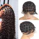 Braided Wig Caps With Baby Hair Double Full Lace Crochet Caps With Natural Knots For Making Lace Front Glueless Braided Wig For Breathable Box square Crochet Hair (1B, 75 Knots)