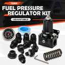 Adjustable Fuel Pressure Regulator Kit 30-140PSI With 10AN Return and 10AN feed Port with AN6 AN8 AN10 Connectors and Gauge (black)