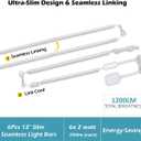 Cefrank LED Under Cabinet Lighting 6-Pack 12 inch Seamlessly Linkable Strip Light Bars for Cabinet, Kitchen, Shelf, Workbench, Cupboard Lighting, 1200 Lumen, Warm White 3000K
