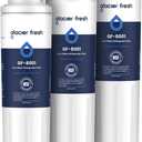 GLACIER FRESH UKF8001 Compatible with Whirlpool Refrigerator Water Filter 4, EDR4RXD1, EveryDrop Filter 4, 4396395, Maytag UKF8001, UKF8001AXX, WHR4RXD1, KAD4RXD1, 46-9006, Puriclean II, Pack of 3