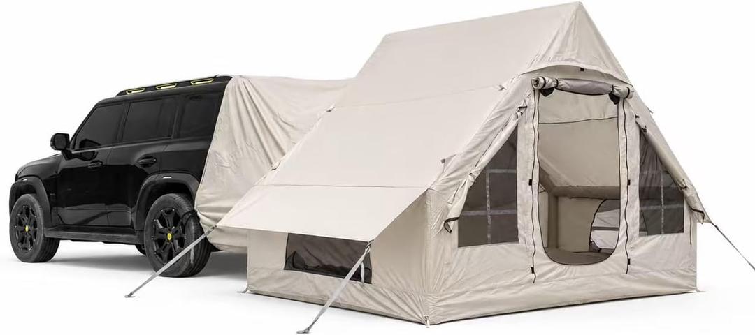 SUV Tailgate Inflatable Tent with PVC Skylight and Auto Valve, Large