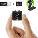 No WiFi Security Camera, 1080P Mini Spy Camera, Built-in 32GB TF Card,Photoshoot, 360 Rotating Bracket, Night Vision, Mini Cameras for Cycling, Travel Indoor Outdoor Security(Black)