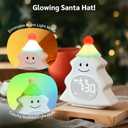Yiliaw Kids Alarm Clock with Night Light, Christmas Tree Wake Up Clock, Rechargeable Cute Alarm Clock for Bedroom, for Boys and Girls, White