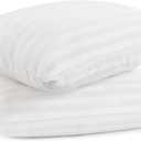 Serta Won't Go Flat Standard/Queen Size Set of 2 Down Alternative Bed Pillows, Extra Life Foam Core with Medium Support, Perfect for Back, Stomach or Side Sleepers, White