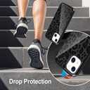 TEAUGHT Compatible with iPhone 14 Case Cute Pattern Black Leopard Print Cheetah + Screen Protector Tire Shockproof Cover, Cheetah Pattern Phone Case Anti-Skid for Girls Women