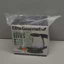 Elite Gourmet EKT1001 Electric 1.0L BPA-Free 1100W Glass Kettle Cordless 360 Base, Stylish Blue LED Interior, Handy Auto Shut-Off Function  Quickly Boil Water For Tea & More, Black