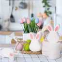 Tioncy 12 Pack Kitchen Sponges Bulk Dual Sided Scrubber Sponges Dishwashing Kitchen Cleaning Accessories for Household Supplies(Easter Bunny,White, Pink)