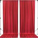 10 feet x 10 feet Polyester Backdrop Drapes Curtains Panels with Rod Pockets - Wedding Ceremony Party Home Window Decorations - RED (DRAPE-5x10-RED) (60"W x 120"L (Pack of 2))
