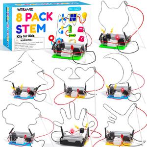 Bulk STEM Kits - 8 Set Electric Circuit Science Craft Kits for Kids Age 8-10 12-14 10-12, Girls Boys Arts and Crafts for Kids Ages 8-12 Gift Ideas, STEM Activities Projects Buzz Wire Maze Game