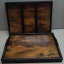 2 Pack Breakfast in Bed Tray for Eating, 16.92 x 12.6 Inch Bed Table Tray with Folding Legs & Handles, Bamboo Food Lap Trays Fits for Adult Kids Eating/TV/Surgery Recovery by Easoger. Set of 2