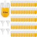120 Pcs Plastic Flasks,3.5 Oz Drink Reusable Plastic Pouches Leak-Proof Juice Pouches Bags with 4 Funnels for Travel Outdoor Sports, Concerts, Events