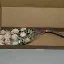 Ling's moment Pompon Mum Artificial Flower, 5pcs Faux Silk Mini Chrysanth with Stems, Bulk Fake Wedding Filler Flowers for DIY Bouquet Centerpieces Arrangements Shower Decorations, Beige