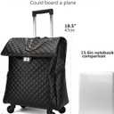 feilario 20in Leather Softside Carry on Suitcases Travel Duffel Bag with 4-rolling Spinner Wheels