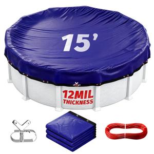 21 Foot Round Winter Pool Cover,12Mil Thicker Heavy Duty,Winch Closing Kit