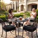 Outdoor Chair Cushions Set of 4: Waterproof & Fade Resistant Patio Furniture Cushions - 18.5 x 16 x 2 Inch Non Slip Round Corner Seat Cushion Pads with Removable Cover for Garden Yard Lawn, Black