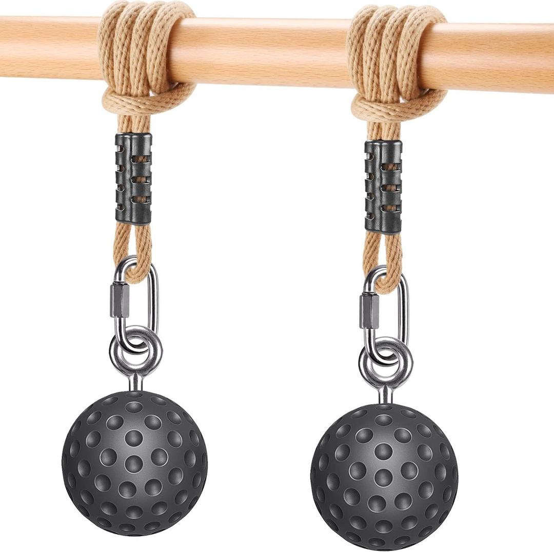 SELEWARE Non-Slip Pull Up Power Balls, Rock Climbing Grips for Strength Training, Forearm and Hand Exerciser for Chin Up Bar, Kettlebell, Barbell, Resistance Band Handles, Home Gym Workout Equipment