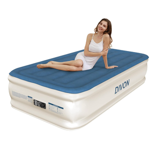 DIVON Twin Air Mattress with Built in Pump Raised,18”Single Inflatable Mattress in 2 Mins,Foldable Blow Up Mattress,Portable Twin Size Air Mattress for Camping,Travel&Floor,Air Bed for Adults,330lbs