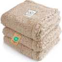 3 Pcs Calming Blankets Fluffy Premium Fleece Pet Blanket Soft Sherpa Throw for Dog Puppy Cat Beige Small (23" x16'')