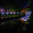 Solar Garden Lights for Outdoor Decor, Waterproof 2 Pack Solar Powered Firework Stake 120 LED Sparklers String Lights for Yard Pathway 4th of July Decorations(Colorful)