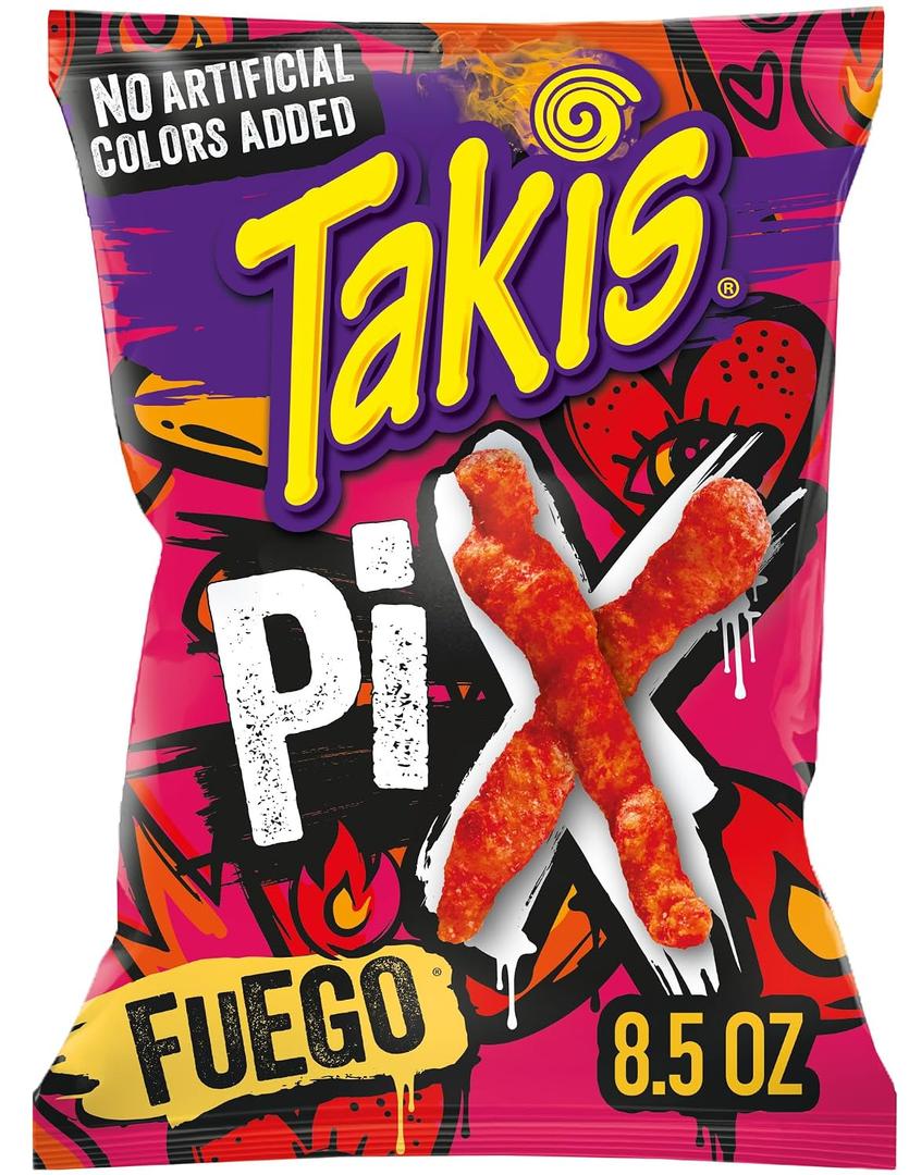 Takis Fuego Pix Crunchy Corn Puff Snack, 8.5oz Bag (EXP 10/29/26)
