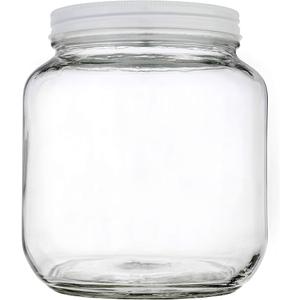 Half Gallon Glass Large Mason Jar Wide Mouth with Airtight Metal Lid  1/2 Gallon (64oz) Capacity  Pickling, Storing and Canning BPAFree Dishwasher Safe By Kitchentoolz  Made in USA