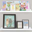 storenization White Floating Shelves for Wall, Picture Ledge Shelf with Lip Set of 2, 24 inch Long Floating Book Shelves for Bedroom Living Room Bathroom Kitchen