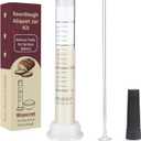 Sourdough Aliquot Jar Set with Pump and Stand, Dough Rise Measuring Tube for Bread Baking, Transparent Acrylic Container with Silicone Base and Cleaning Brush (Acrylic, White)