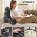 Blissful Diary Reading Pillow for Sitting in Bed, Flannel Back Pillow Bed Sitting Up for Adult & Children, Backrest Cushion for Sit Up in Couch or Floor, Dorm Essentials, Dark Gray, Standard(18inch)