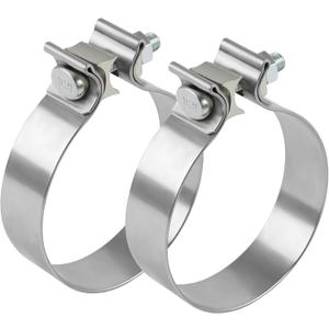 3.5 Inch Exhaust Clamp, 3 1/2" Narrow Band Muffler Clamp, Stainless Steel, 2pcs