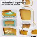 TRALT Office Chair Ergonomic Desk Chair with Lumbar Support Yellow, 1, 25.7" W x 17.3" D x 46.9"-49.2" H