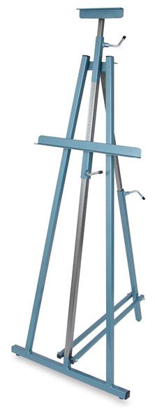 Leinuosen 1 Pcs Metal Easel Stand 16.5" H x 8.7" W x 4.3" D Table Top Easel Stand for Display Tripod Art Picture Mirror Modern Plate Holder for Display Book Photo Wedding Sign (Blue)